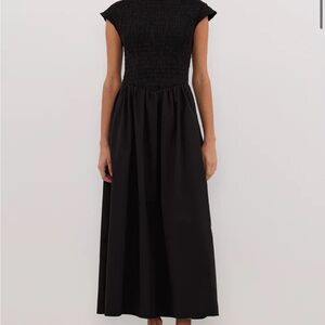 DISSH Roma black cap sleeve maxi dress